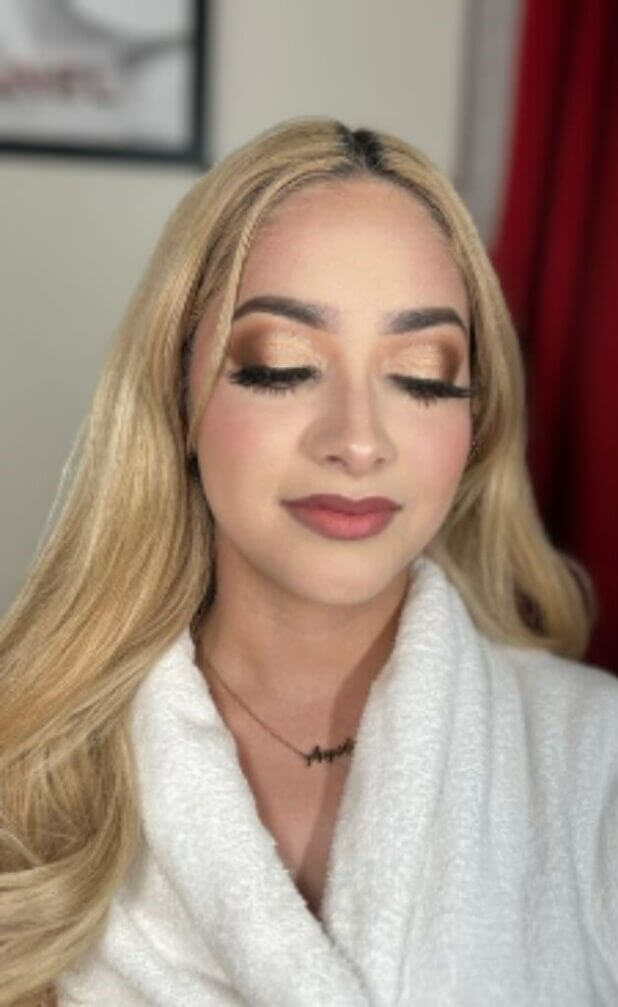 Golden goddess wedding look