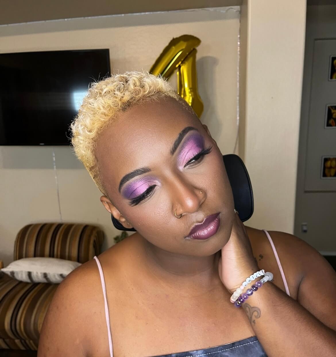 Pretty in purple, makeup services by #YBL beauty