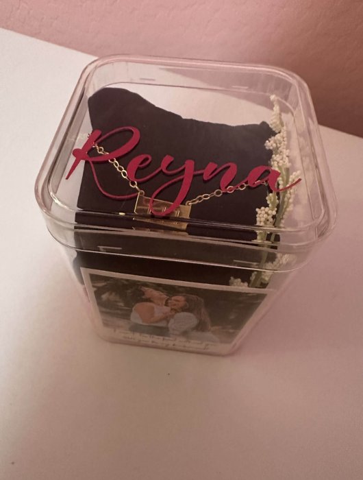 Wedding party proposal box with custom jewelry