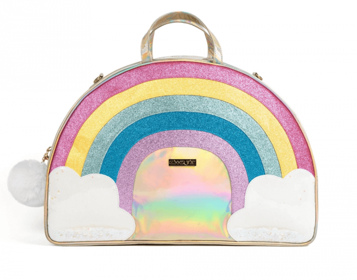Holographic gold glitter rainbow bag
